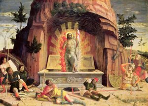 1456-60ヴェローナの聖ゼノの祭壇画からの復活、右側のプレデラパネル